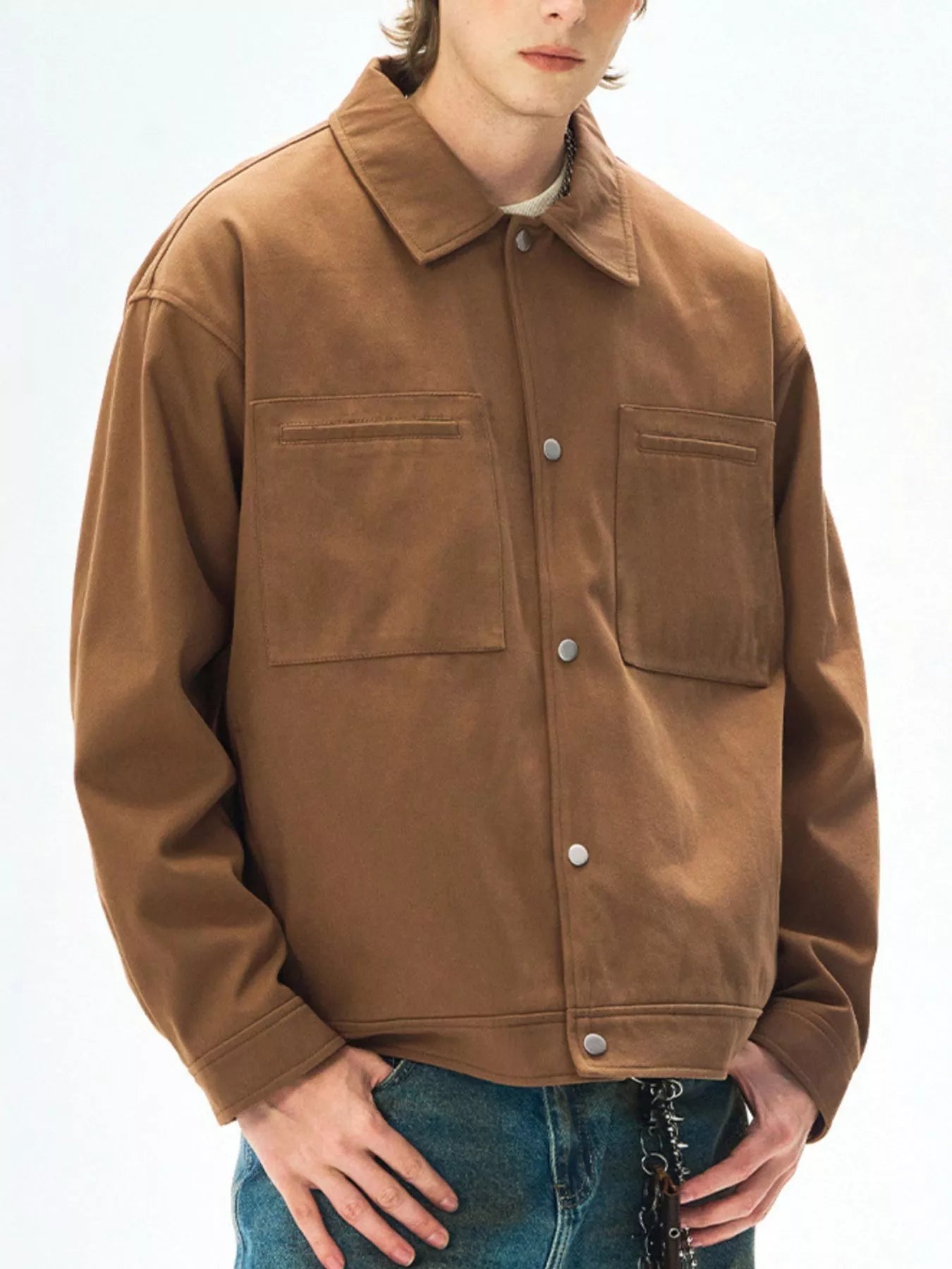 Men's Plus Size Casual Snap Down Jacket – STITCHWEST