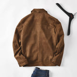 Retro Suede-Like Fabric American-Style Lapel Casual Work Jacket