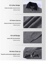 Mens Sweater Zip-Up Cardigan Coat