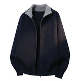 Mens Sweater Zip-Up Cardigan Coat