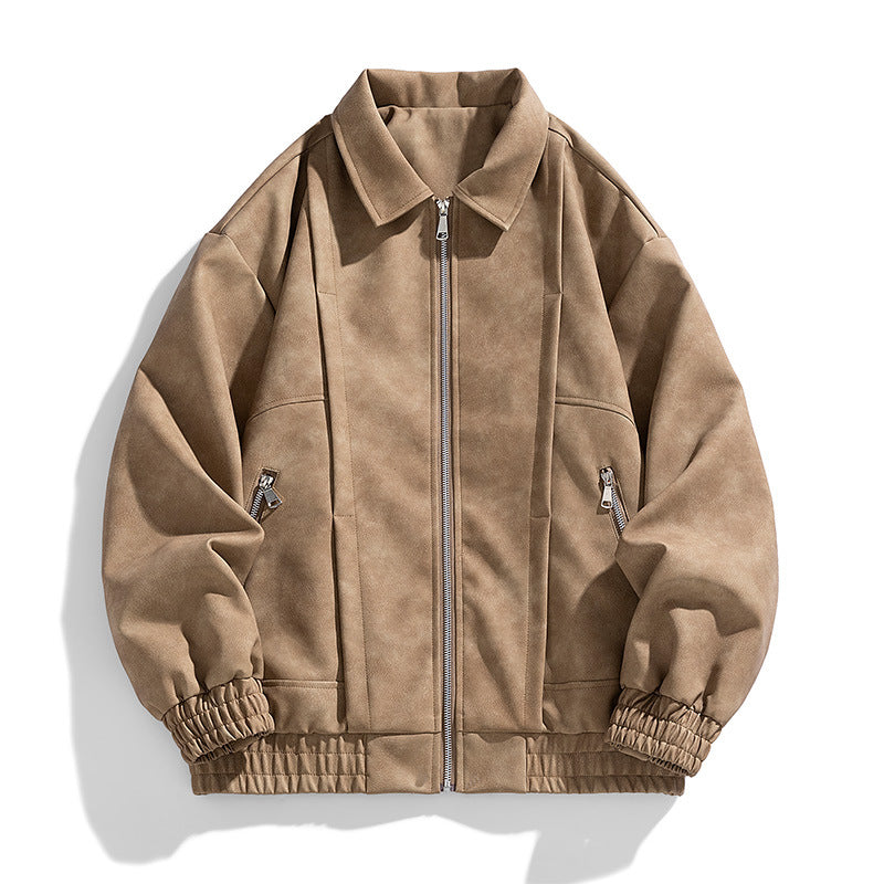 Workwear Leather Jacket Men's Spring And Autumn