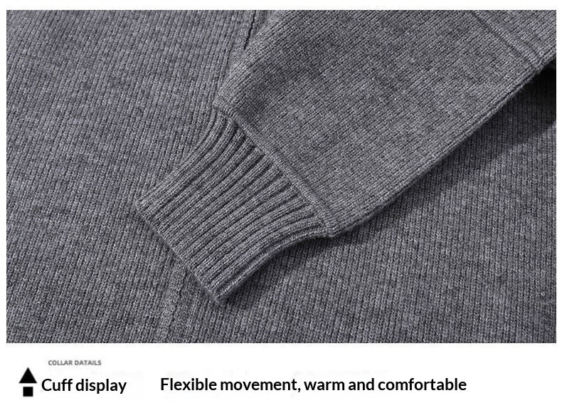 Mens Sweater Zip-Up Cardigan Coat