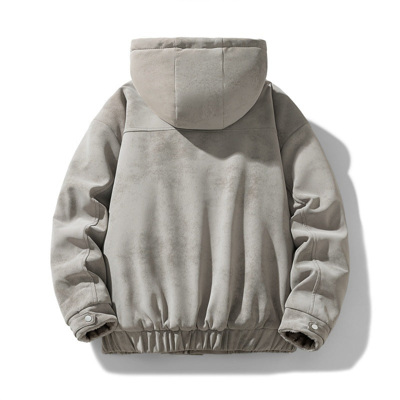Veste décontractée chaude et épaisse à capuche pour homme