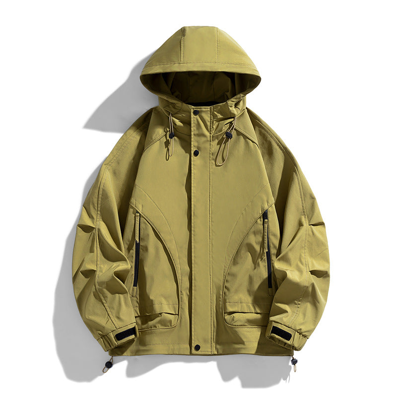 Spring And Autumn High-grade Simple Versatile Trench Coat Windproof Hood Jacket