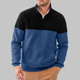 Men's Casual Color-blocked Long-sleeve Hoodie