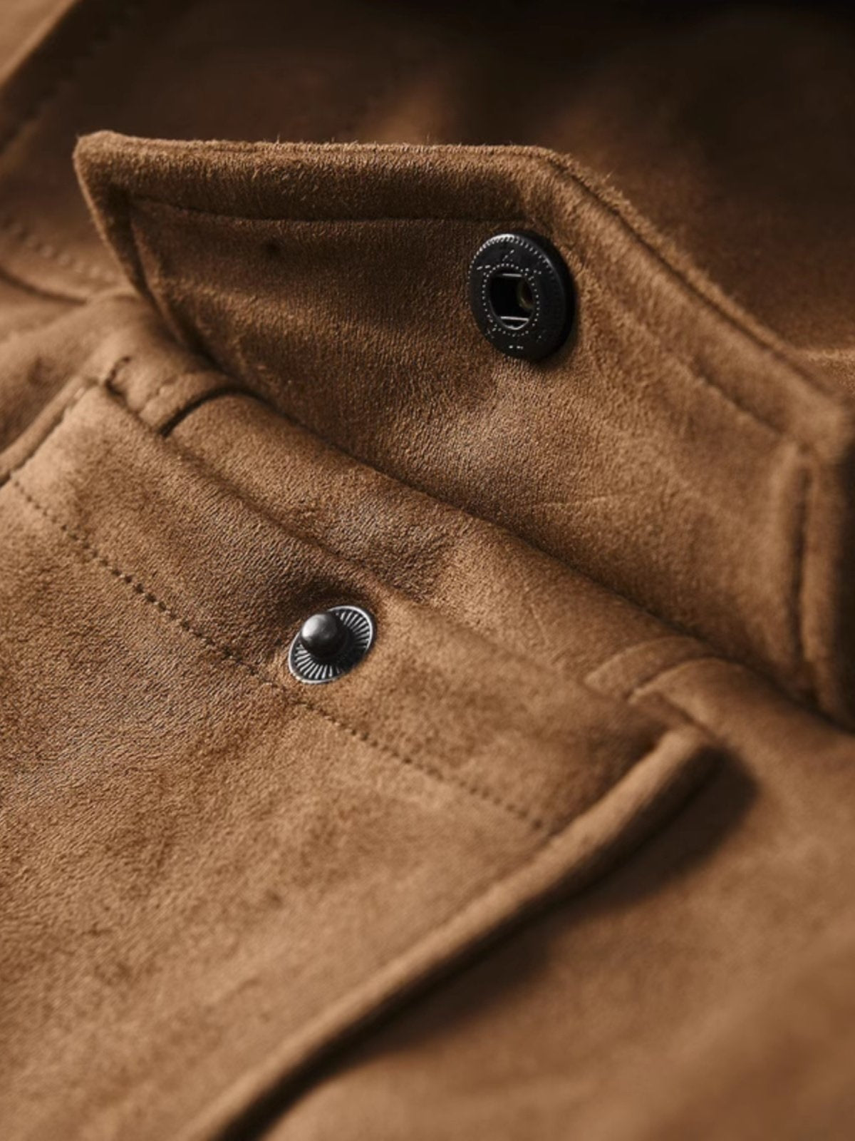 Retro Suede-Like Fabric American-Style Lapel Casual Work Jacket