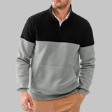 Men's Casual Color-blocked Long-sleeve Hoodie