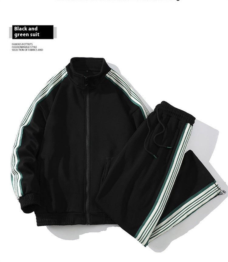 Traje deportivo de rayas rectas de moda para hombre