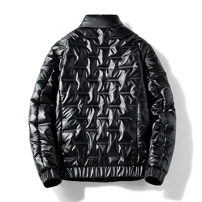 Manteau d'hiver chaud et brillant en coton épais, grande taille