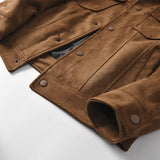 Retro Suede-Like Fabric American-Style Lapel Casual Work Jacket