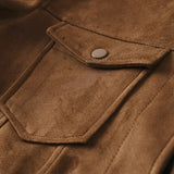 Retro Suede-Like Fabric American-Style Lapel Casual Work Jacket