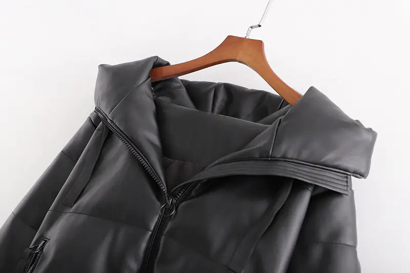 Warm Cotton Jacket, PU Leather Coat, PU Jacket