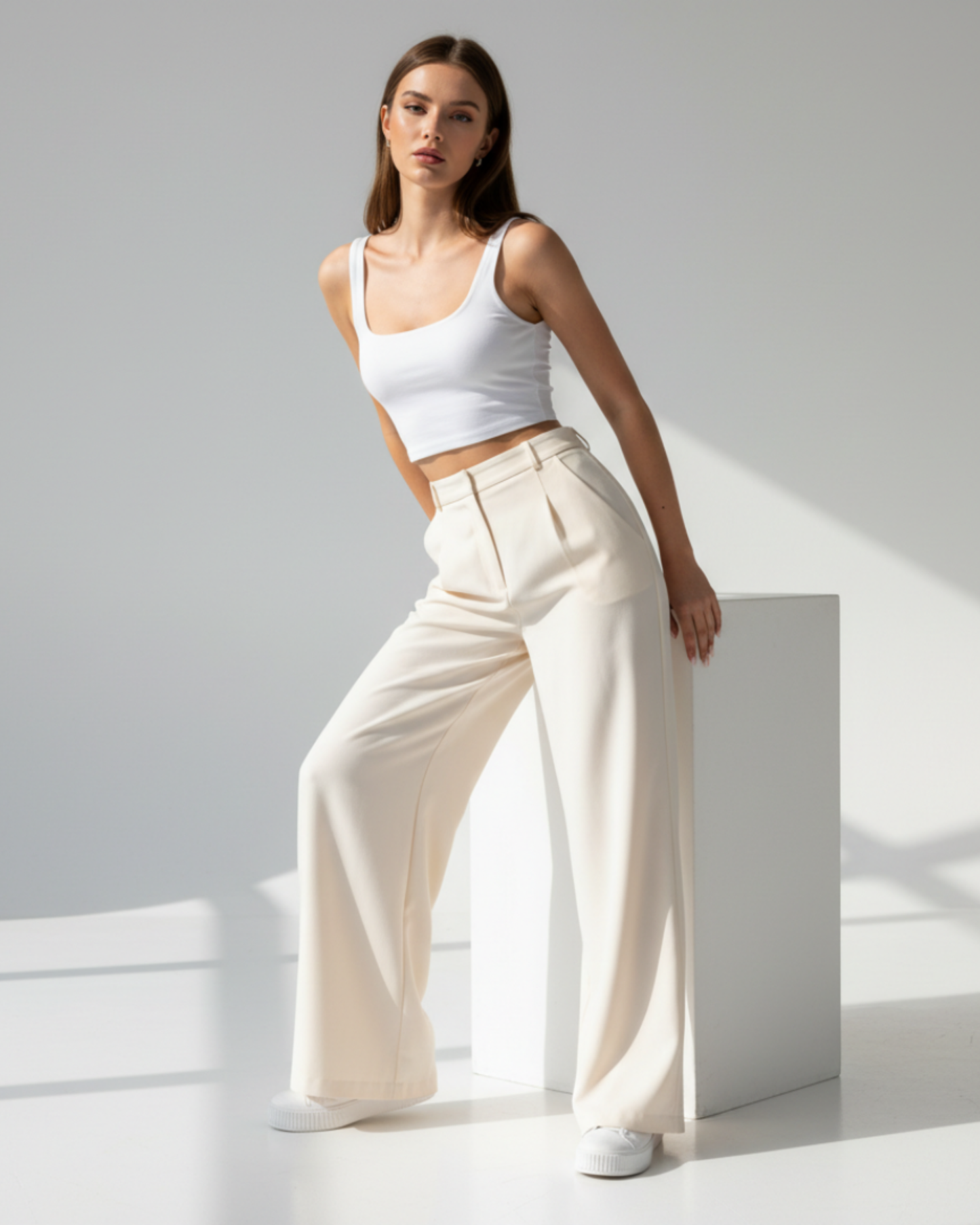 Wide Leg Pleated Pants