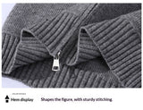 Mens Sweater Zip-Up Cardigan Coat