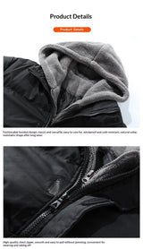 Mens Winter Loose, Padded Fleece Jacket With A Fake Two-Piece Design For Warmth