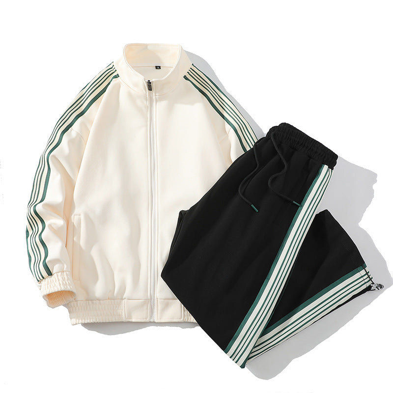 Traje deportivo de rayas rectas de moda para hombre