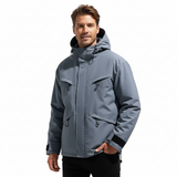 Japanese Style Retro Zippered Pocket Hooded Loose Fit Functional Shell Jacket