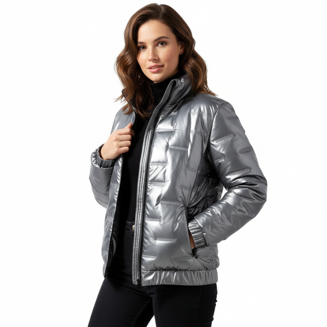 Manteau d'hiver chaud et brillant en coton épais, grande taille