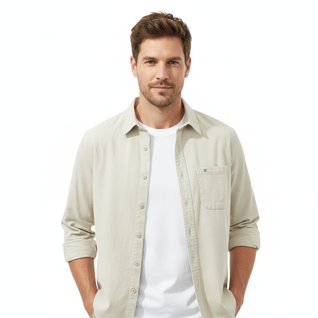 Chemise décontractée ample à poches assorties et brodée
