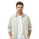 Chemise décontractée ample à poches assorties et brodée