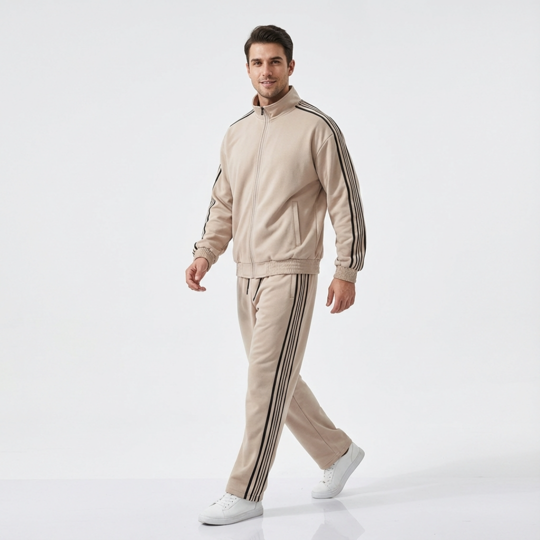 Traje deportivo de rayas rectas de moda para hombre