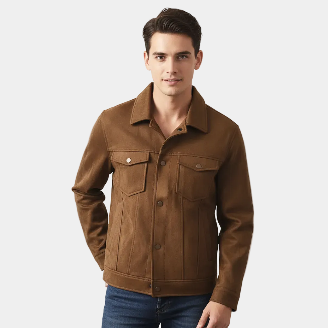 Retro Suede-Like Fabric American-Style Lapel Casual Work Jacket