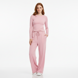 Women's 2 Piece Outfits Lounge Sets 2026 Long Sleeve Tops Wide Leg Pants Casual Matching Set