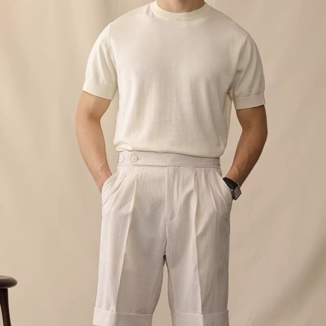 Men's British Breathable Mid-Waist Bubble Fabric Shorts