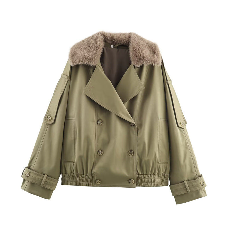 Fashionable European And American Style Short Trench Coat