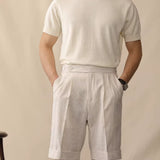 Men's British Breathable Mid-Waist Bubble Fabric Shorts
