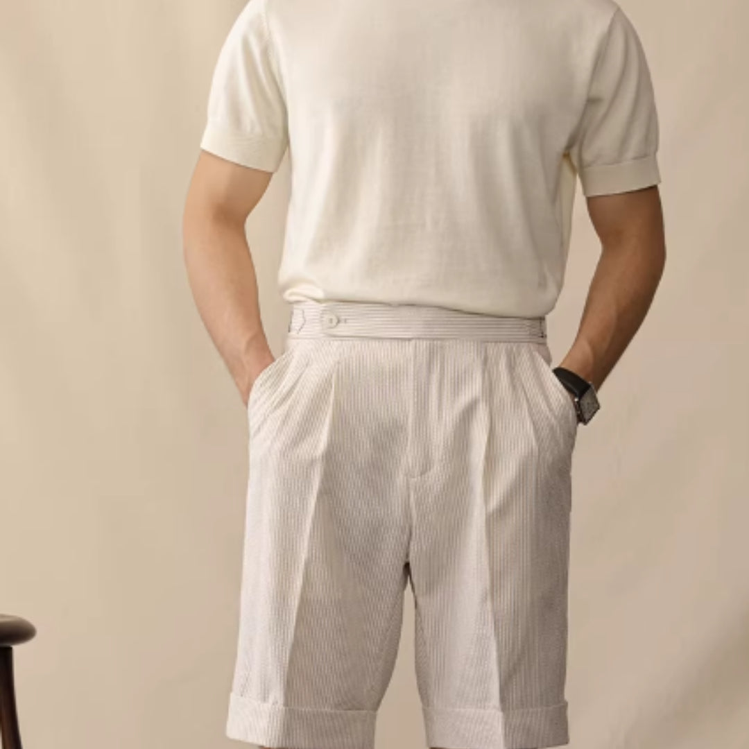 Men's British Breathable Mid-Waist Bubble Fabric Shorts