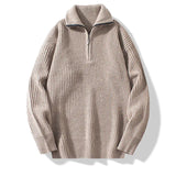 Loose Striped Half Cardigan Pullover Sweater